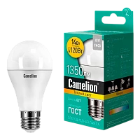 Лампа светодиодная Camelion A60 E27 14W 3000К 220V груша матовая (1/10/100)