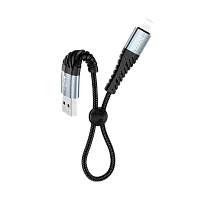 Кабель HOCO X38 USB (m)-microUSB (m) 0.25м 2.4A нейлон черный (1/31/310)