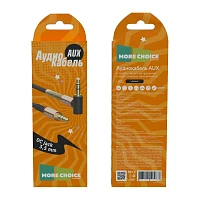 Кабель AUX MORE CHOICE UK11 Jack 3.5mm (m)-Jack 3.5mm (m) 1м угловой черный