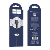 Кабель HOCO X20 USB (m)-Lightning (m) 3м 2.0A ПВХ черный (1/30/300)