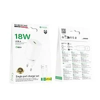 Сетевое З/У Borofone BA102A 1USB 18W QC3.0 с кабелем microUSB белый (1/20/120)