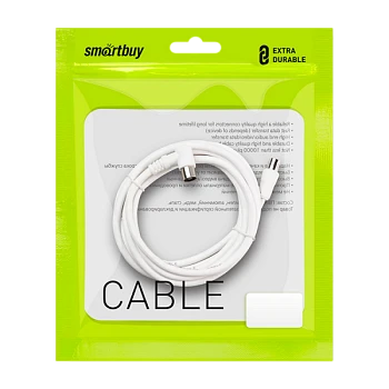 Кабель Smartbuy K-TV123 TV (m)-TV (f) 3м силикон белый (1/20)