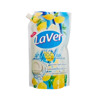 Гель для мытья посуды и детских принадлежностей LaVer Лимон 1л дой-пак (1/6)