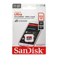 Карта памяти microSD SanDisk ULTRA 512GB Class10 A1 UHS-I (U1) 120 МБ/сек CN (Китай) без адаптера (1