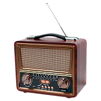Радиоприемник DEESPI S1218 RE-08 пластик BT/AM/FM/SW/USB/AUX/MicroSD РЕТРО-стиль