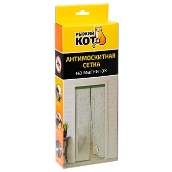 Антимоскитная сетка Рыжий кот "Капутомоскито" "Прованс" на магнитах белый (1/10)