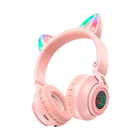 Наушники полноразмерные Borofone BO18 bluetooth 5.0 с микр. розовый (1/36)