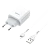 Сетевое З/У HOCO C73A 2USB 2.1A с кабелем Lightning белый (1/30/180)