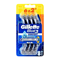 Бритва одноразовая Gillette "BLUE3" 3 лезвия ENG 6+2шт. (1/6)