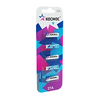 Батарейка Космос LR27/A27/MN27 BL5 Alkaline 12V (5/60/480) 