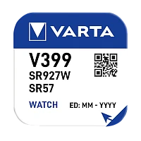 Батарейка Varta 399 (SR927W) BL1 Silver Oxide 1.55V (1/10/100)