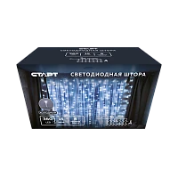 Гирлянда Старт НГ 360LED 3х3м занавес 8 режимов холодный белый (1/10/50)