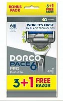 Бритва одноразовая DORCO "PACE6 PRO" 6 лезвий 3+1шт. (1/12)