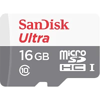 Карта памяти microSD SanDisk ULTRA 16GB Class10 UHS-I (U1) 48 МБ/сек без адаптера