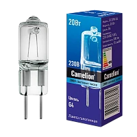 Лампа галогенная Camelion JD G4 20W 2800К 220-240V капсула прозрачная (1/5/100)
