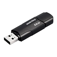 Флеш-накопитель Smartbuy Clue 64GB USB2.0 пластик черный
