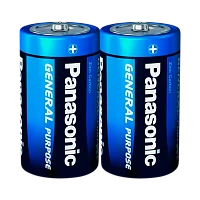 Батарейка Panasonic GENERAL Purpose R20 D Shrink 2 1.5V (2/24/288) (ЕСТЬ ЗАМЕНА арт R20BE/2BP)