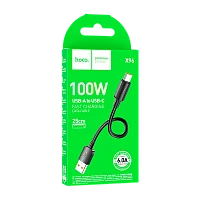 Кабель HOCO X96 USB (m)-Type-C (m) 0.25м 6A 100W черный (1/46/460)