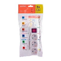 Удлинитель Старт ZDV S 3р.С/З 1.5м с выкл. ПВС 3х0.75мм² IP20 белый (1/20)