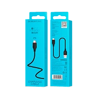 Кабель Borofone BX17 USB (m)-microUSB (m) 1м 2.4A ПВХ черный (1/648)