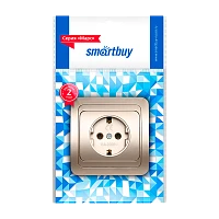 Розетка Smartbuy "Марс" 1гн. 16A С/З пластик шампань