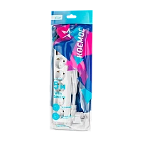 Удлинитель Космос 5р.С/З 16A 5.0м с выкл. ПВС 3x1мм² белый (1/20)