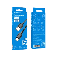 Кабель Borofone BX93 USB (m)-Type-C (m) 1м 3.0A 27W силикон черный (1/360)