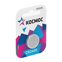Батарейка Космос CR2430 BL1 Lithium 3V (1/12/576)