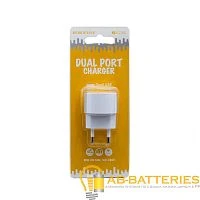 Сетевое З/У Borofone BA23A 2USB 2.4A белый (1/48/192)