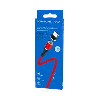Кабель Borofone BU16 USB (m)-Type-C (m) 1м 3.0A ткань магнит красный (1/63/252)
