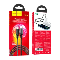 Кабель HOCO X14 Lightning (m)-Type-C (m) 3м 20W нейлон черный (1/22/220)