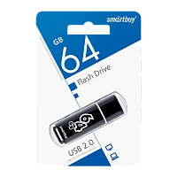 Флеш-накопитель Smartbuy Glossy 64GB USB2.0 пластик черный
