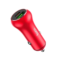 Автомобильное З/У HOCO Z38 1USB/Type-C QC3.0 красный (1/12/120) 