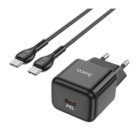 Сетевое З/У HOCO N32 Type-C 30W PD3.0 с кабелем Type-C-Lightning черный (1/13/130)