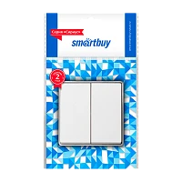 Выключатель Smartbuy "Сириус" 2-клав.10A белый (1/10)