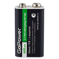 Аккумулятор бытовой GoPower Крона SH1 Li-ion 9V 600mAh (1/12/240)