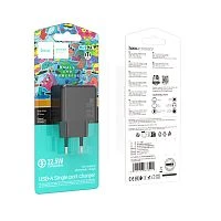 Сетевое З/У HOCO CS17A 1USB 3.0A 22.5W QC3.0 черный (1/28/168)