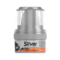Крем-блеск для обуви Silver 50мл с губкой черный (1/12)