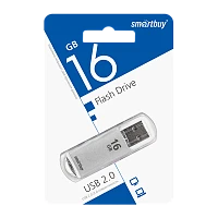 Флеш-накопитель Smartbuy V-Cut 16GB USB2.0 пластик серебряный