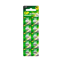 Батарейка GP G12/LR1142/LR43/386A/186 BL10 Alkaline 1.5V отрывные (10/250/5000)