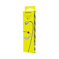 Кабель Borofone BX24 USB (m)-Lightning (m) 1м 2.4A нейлон серый (1/648)
