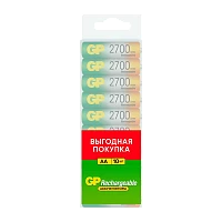 Аккумулятор бытовой GP HR6 AA BL10 NI-MH 2700mAh в пластиковой упаковке (10/200) R