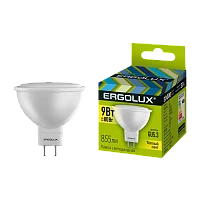 Лампа светодиодная Ergolux JCDR GU5.3 9W 3000К 172-265V софит (1/10/100)