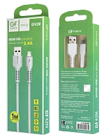 Кабель GFPower 42M USB (m)-microUSB (m) 1м 2.4A TPE белый (1/200/800)