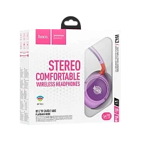 Наушники полноразмерные HOCO W43 bluetooth 5.2 с микр. фиолетовый (1/32) 