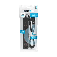 Удлинитель Фотон 16-55ЕS 5р.С/З 16A 5.0м с выкл. ПВС 3x1мм² черный (1/20)