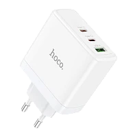 Сетевое З/У HOCO N30 1USB/2Type-C 65W QC3.0 белый (1/12/120)