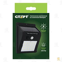 Светильник садово-парковый Старт Солар IP65 настенный черный (1/50/100)