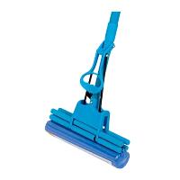 Швабра для пола Рыжий кот MopP-08 121см телескопическая с отжимом 2р. роликов с насадкой ПВА (1/20)