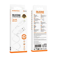 Кабель Borofone BX113 USB (m)-Lightning (m) 1м 2.4A силикон белый (1/360)